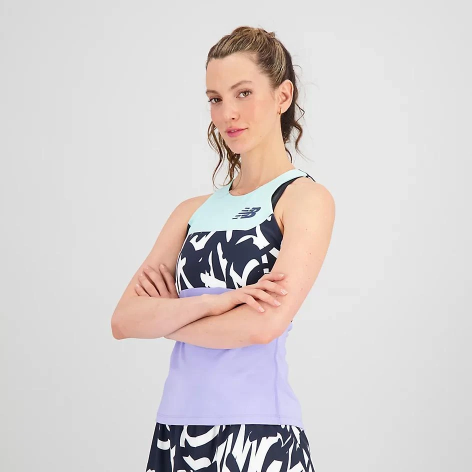 商品New Balance|Printed Tournament Racerfront Tank,价格¥286,第2张图片详细描述