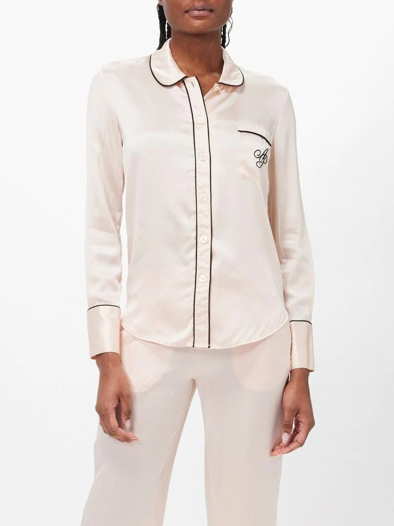 商品L'Agent by Agent Provocateur|Logo-embroidered silk-satin pyjama top,价格¥1380,第1张图片