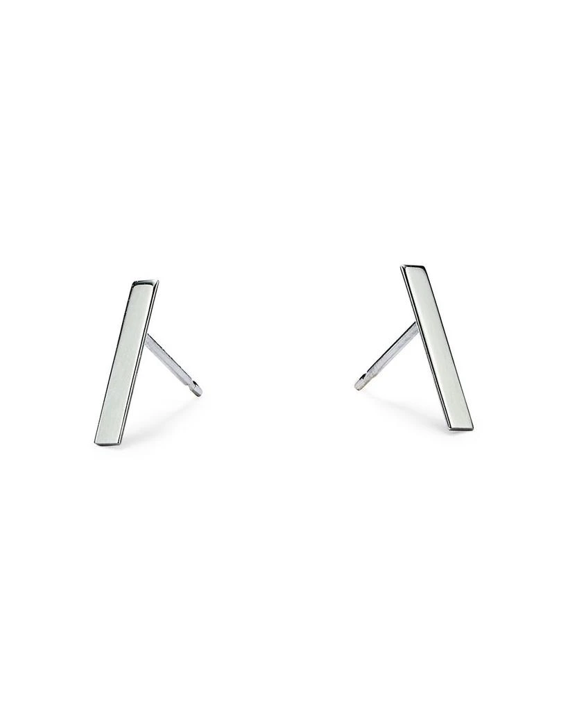 Bar Stud Earrings in 14K White Gold 商品