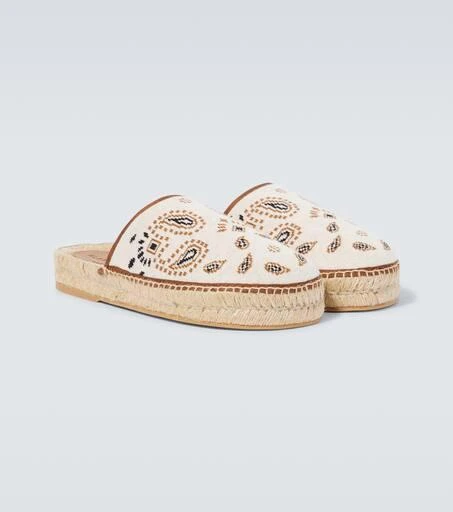 商品ALANUI|Bandana canvas jacquard espadrille slides,价格¥2409,第5张图片详细描述