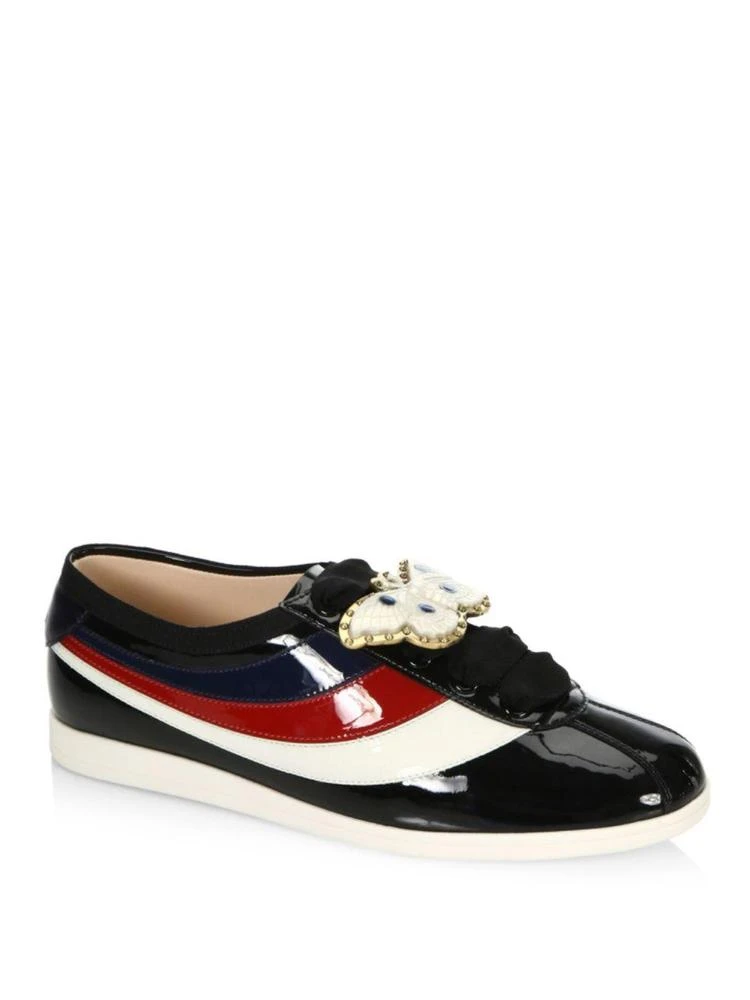 商品Gucci|Bee Ornament Patent Leather Sneakers,价格¥7346,第1张图片