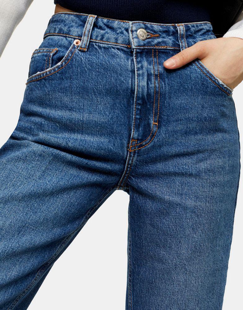 商品Topshop|Topshop relaxed flare jean in mid blue,价格¥267,第5张图片详细描述