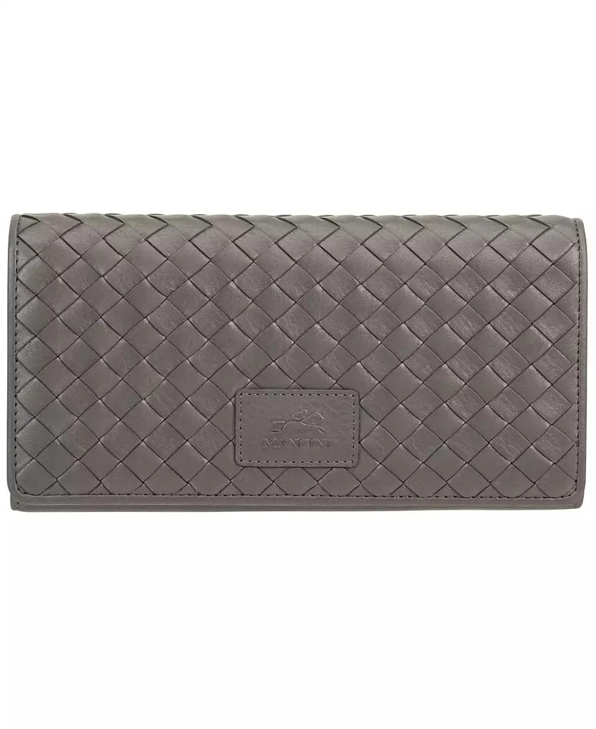 商品Mancini Leather Goods|Women's Basket Weave Collection RFID Secure Trifold Wallet,价格¥393,第1张图片