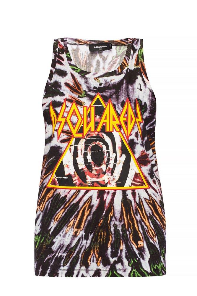 Dsquared2 Logo Print Tie-Dye Tank Top商品第1张图片规格展示