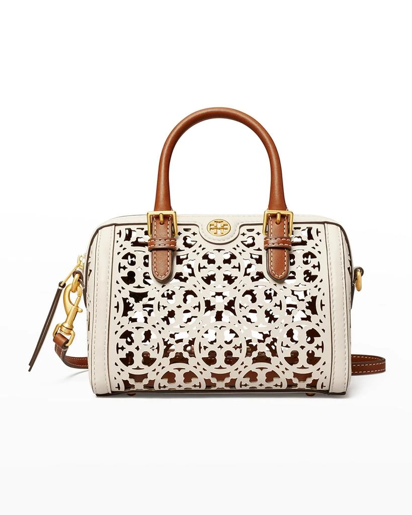 商品Tory Burch|Petite T Monogram Laser-Cut Barrel Top-Handle Bag,价格¥4618,第1张图片