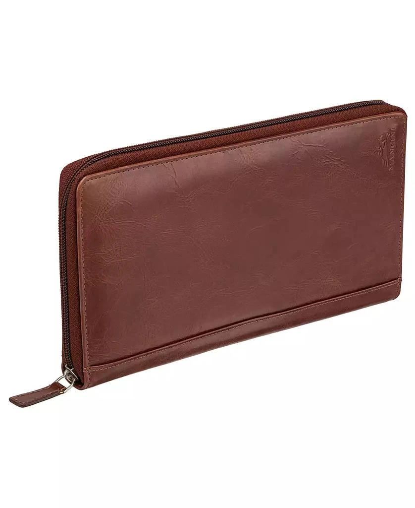 商品Mancini Leather Goods|Men's Casablanca Collection Deluxe Zippered Passport and Travel Organizer,价格¥412,第2张图片详细描述