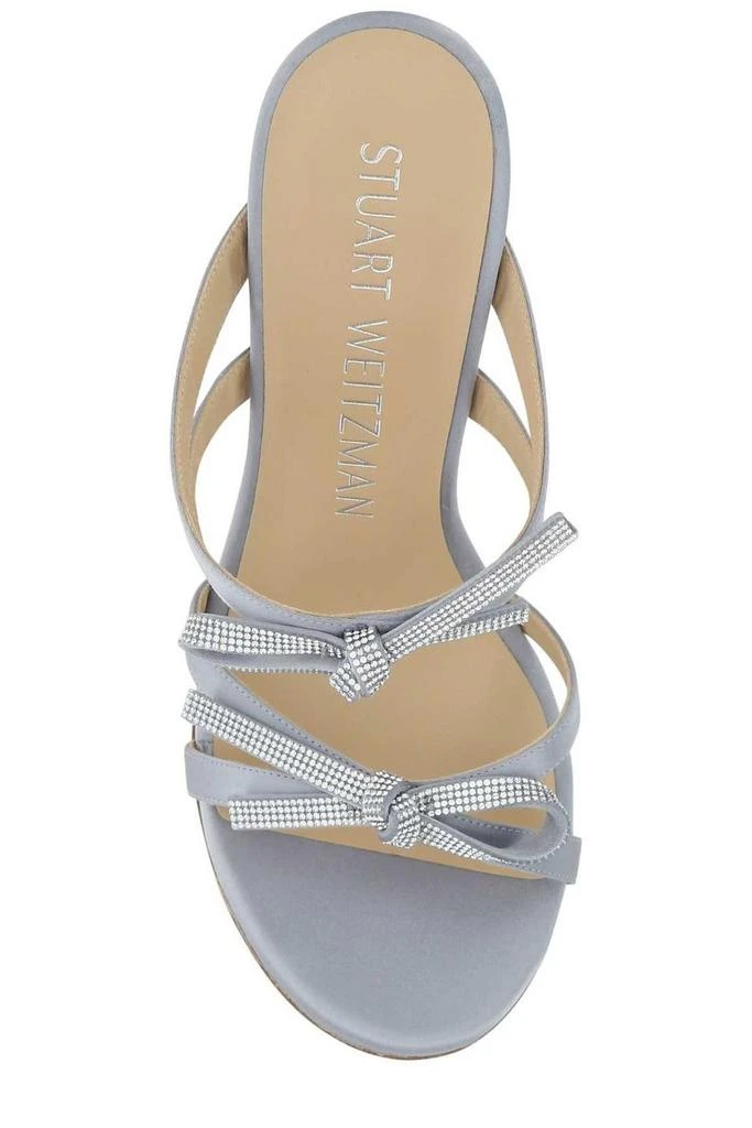 商品Stuart Weitzman|Stuart Weitzman Bow-Detail Crystal-Embellished Heel Sandals,价格¥1902,第3张图片详细描述