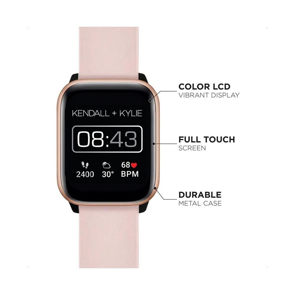 商品KENDALL & KYLIE|Women's Blush and Black Logo Straps Smart Watch Set,价格¥356,第3张图片详细描述