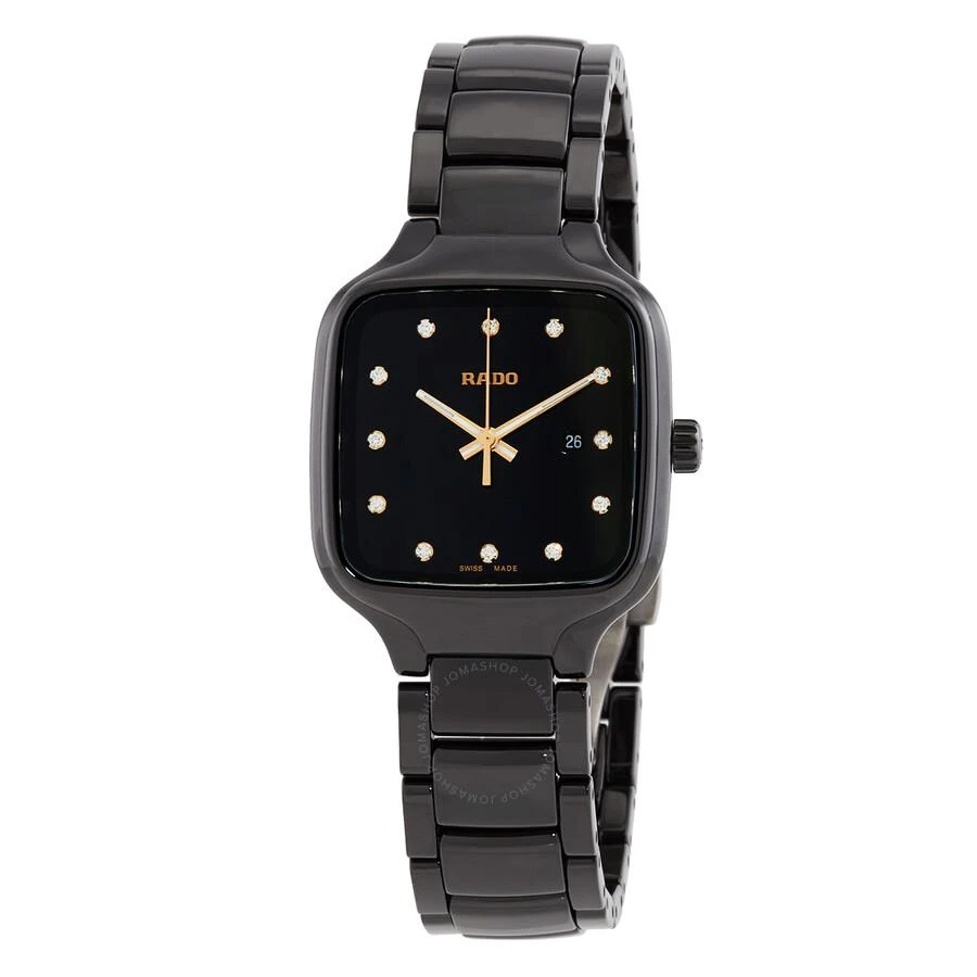 商品Rado|True Quartz Diamond Black Dial Ladies Watch R27080702,价格¥11989,第1张图片