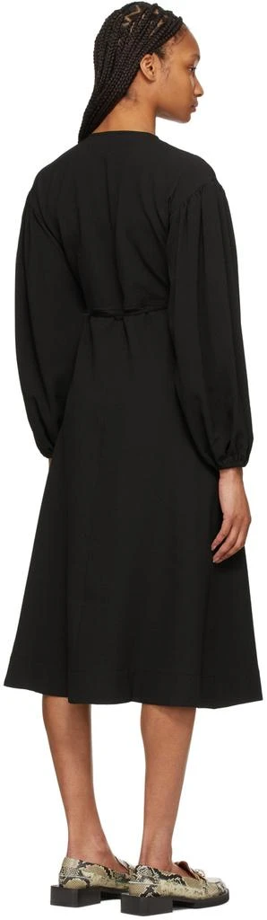 商品Ganni|Black Heavy Crepe Wrap Dress,价格¥604,第3张图片详细描述