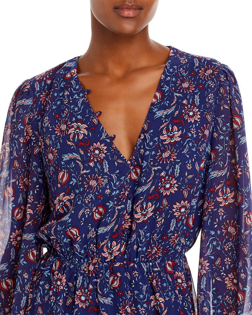 Floral Sheer Puff Sleeve Midi Dress - 100% Exclusive商品第5张图片规格展示