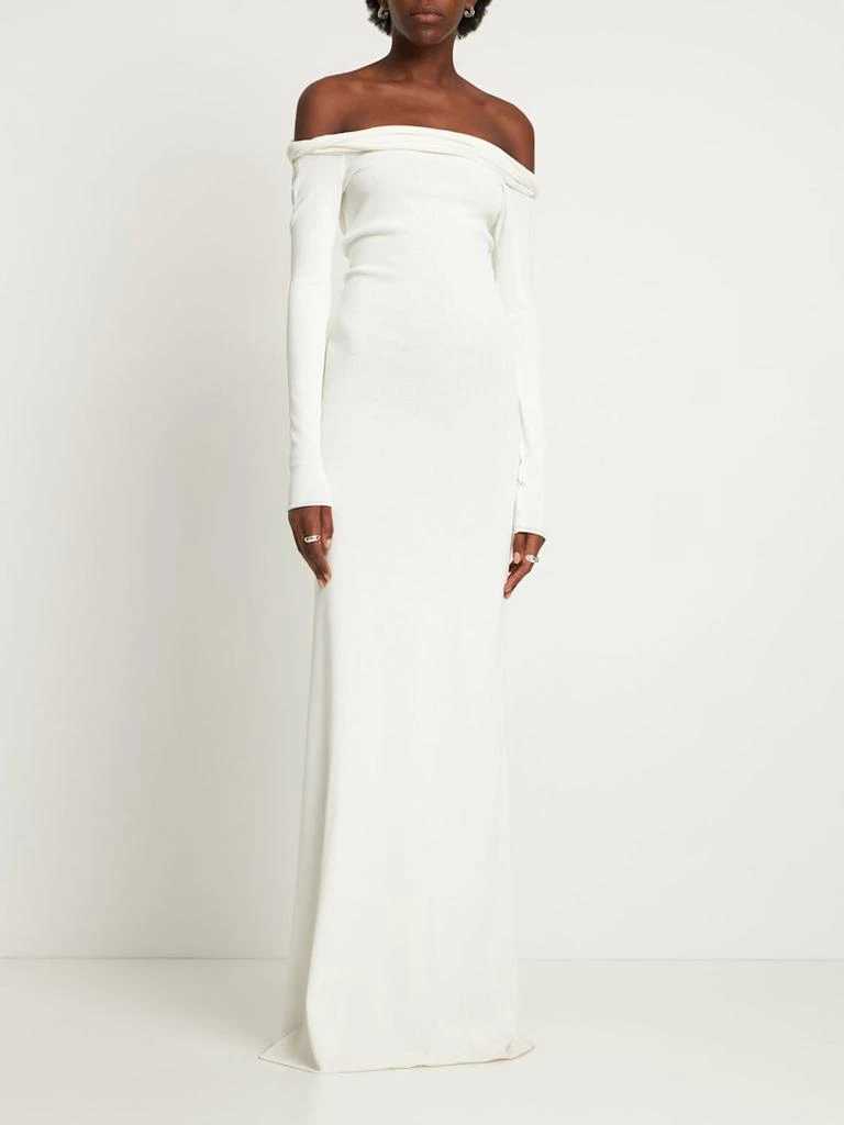 商品BLUMARINE|粘胶纤维针织露肩长款连衣裙,价格¥5619,第2张图片详细描述