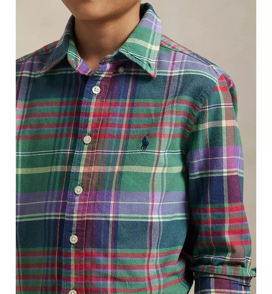 商品Ralph Lauren|Big Boys Plaid Brushed Cotton Oxford Shirt,价格¥285,第3张图片详细描述