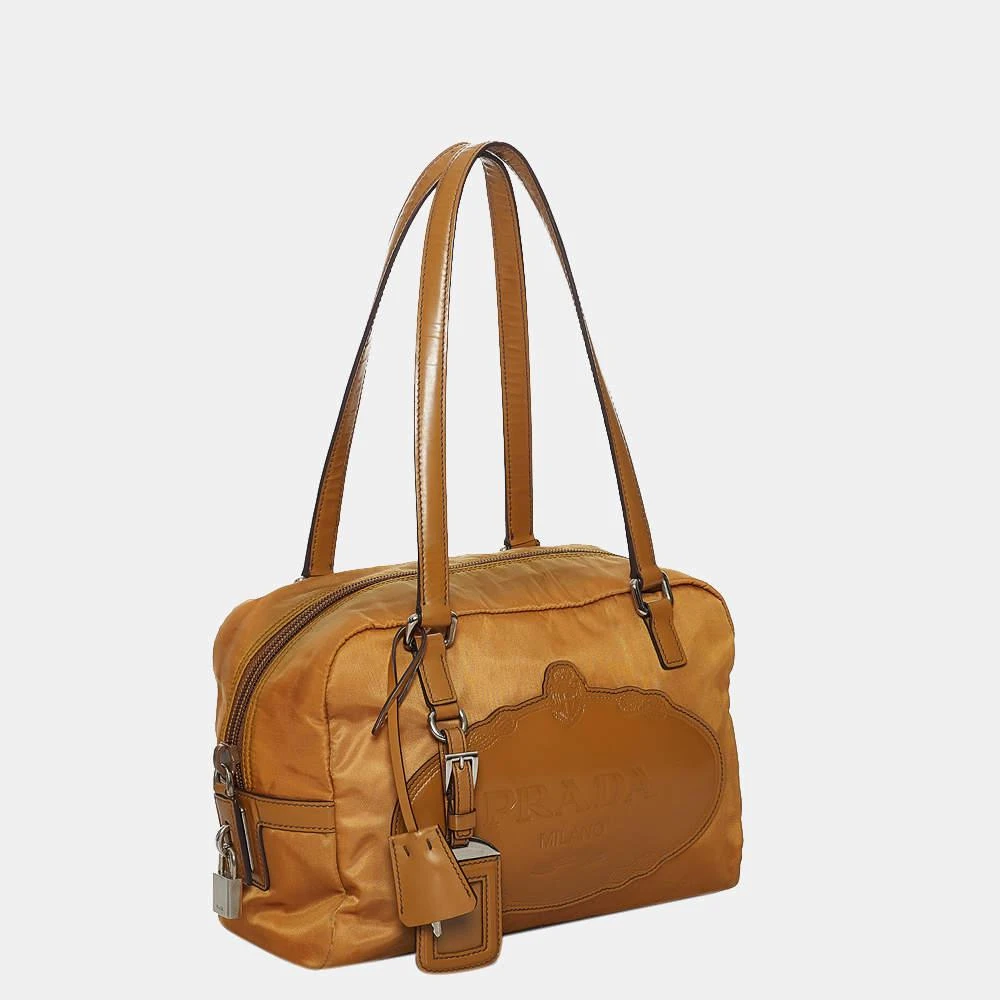 商品[二手商品] Prada|Prada Orange Canapa Logo Tessuto Shoulder Bag,价格¥2931,第2张图片详细描述