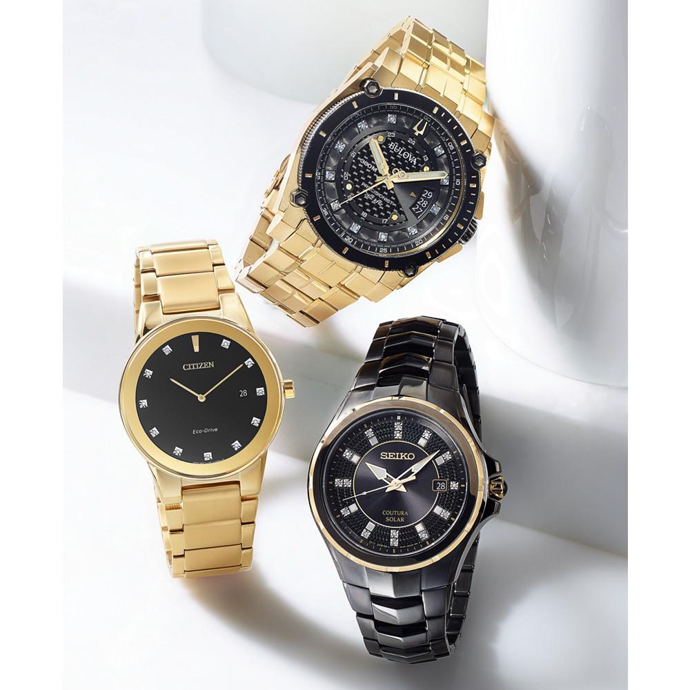 商品Citizen|Men's Eco-Drive Axiom Diamond Accent Gold-Tone Stainless Steel Bracelet Watch 40mm AU1062-56G,价格¥2122,第4张图片详细描述