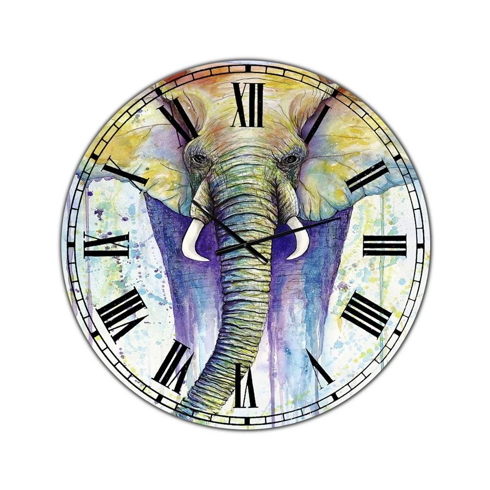 商品Designart|Elephant Colors Oversized Cottage Wall Clock - 36 x 36,价格¥2115,第1张图片