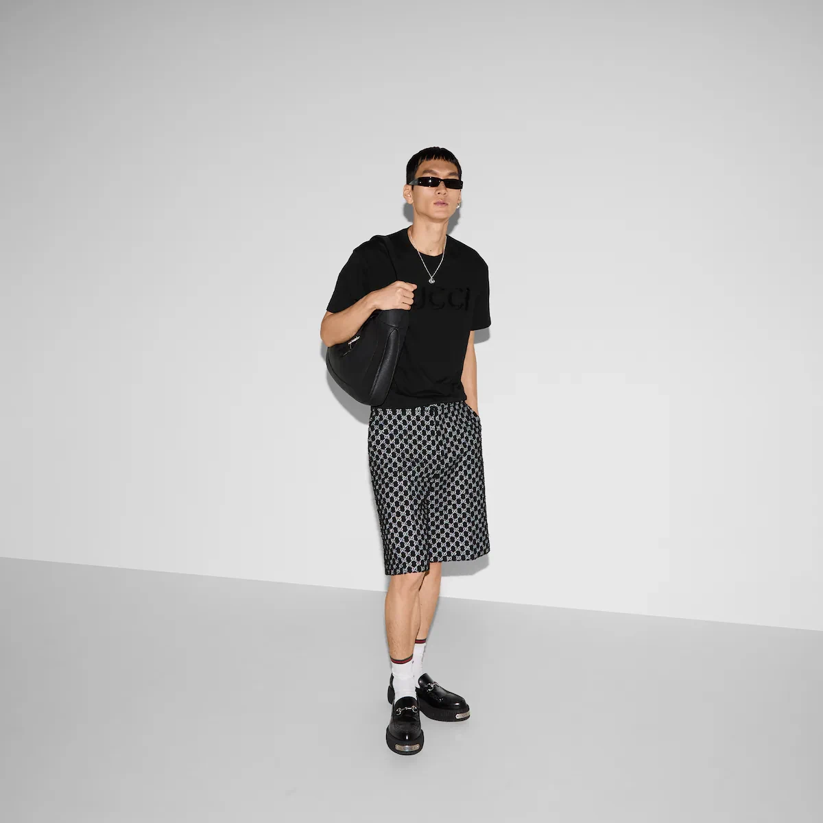 【预售】 古驰 25春夏 男士 短袖T恤 刺绣针织棉T恤 796395 XJG5E 1043 商品