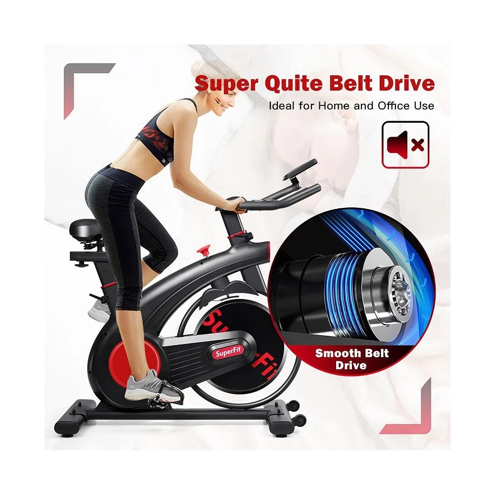 商品Costway|SuperFit Stationary Exercise Bike Silent Belt Drive Cycling Bike,价格¥1420,第2张图片详细描述