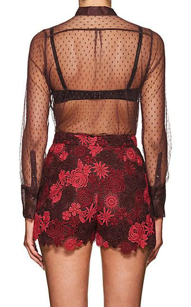 商品Valentino|Sheer Swiss Dot Blouse,价格¥3848,第2张图片详细描述