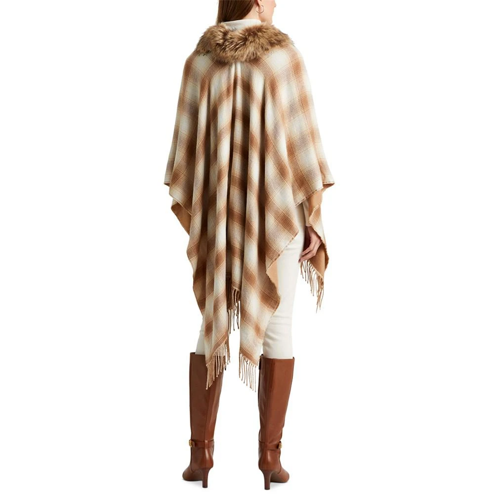 商品Ralph Lauren|Women's Reversible Plaid Cape with Faux Fur Collar,价格¥931,第5张图片详细描述