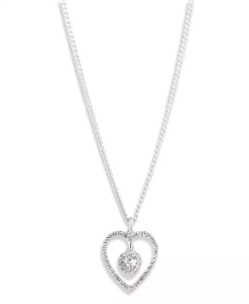 商品Givenchy|Rhodium Crystal Silver-Tone Heart Pendant Necklace,价格¥299,第1张图片