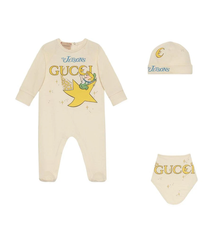 商品Gucci|x The Jetsons All-In-One, Hat and Bib Set (0-36 Months),价格¥3367,第1张图片