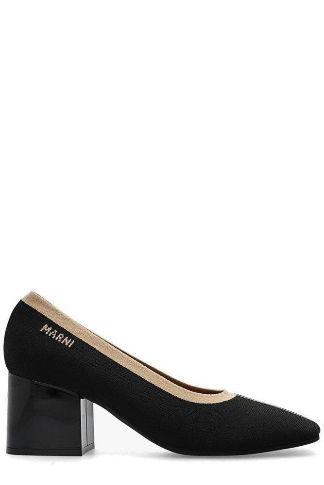 商品Marni|Marni Logo Intarsia Slip-On Pumps,价格¥3581,第1张图片