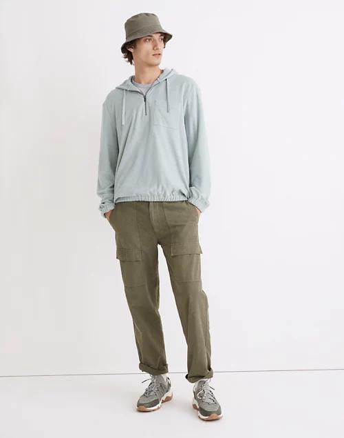 Terry Cloth Quarter-Zip Hoodie Sweatshirt商品第1张图片规格展示