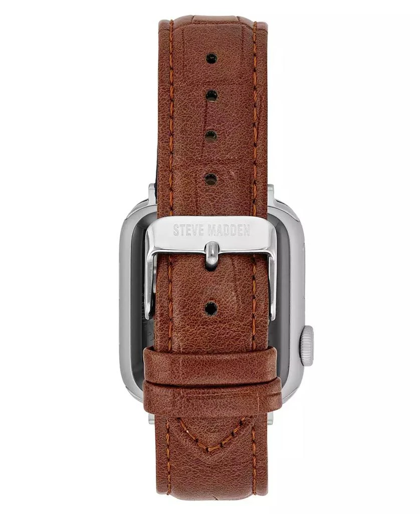 商品Steve Madden|Women's Honey Brown Crocograin Faux Leather Band designed for Apple Watch® 42mm (Series 1-3 only) & 44/45/46/49mm (Ultra & Ultra 2),价格¥180,第2张图片详细描述