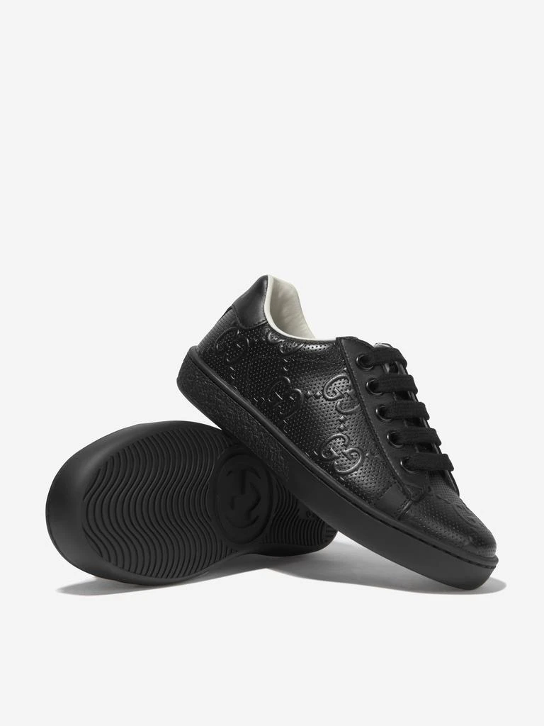 商品Gucci|Kids Leather Embossed GG Ace Trainers,价格¥2463,第2张图片详细描述