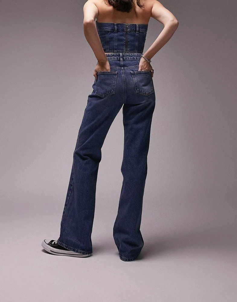 商品Topshop|Topshop 90's flare jean in mid blue,价格¥213,第2张图片详细描述