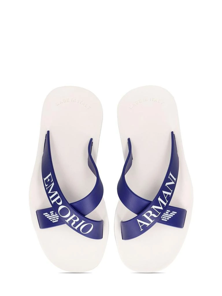 商品Emporio Armani|Logo Print Rubber Slippers,价格¥386,第1张图片