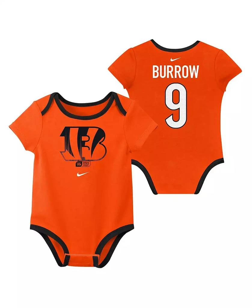 商品NIKE|Baby Boys and Girls Joe Burrow Cincinnati Bengals Three-Pack Bodysuit Set,价格¥312,第3张图片详细描述