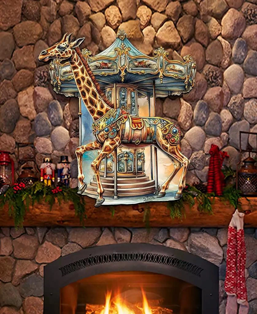 Carousel Giraffe Christmas Wooden Door Decor Wall Decor G. DeBrekht 商品