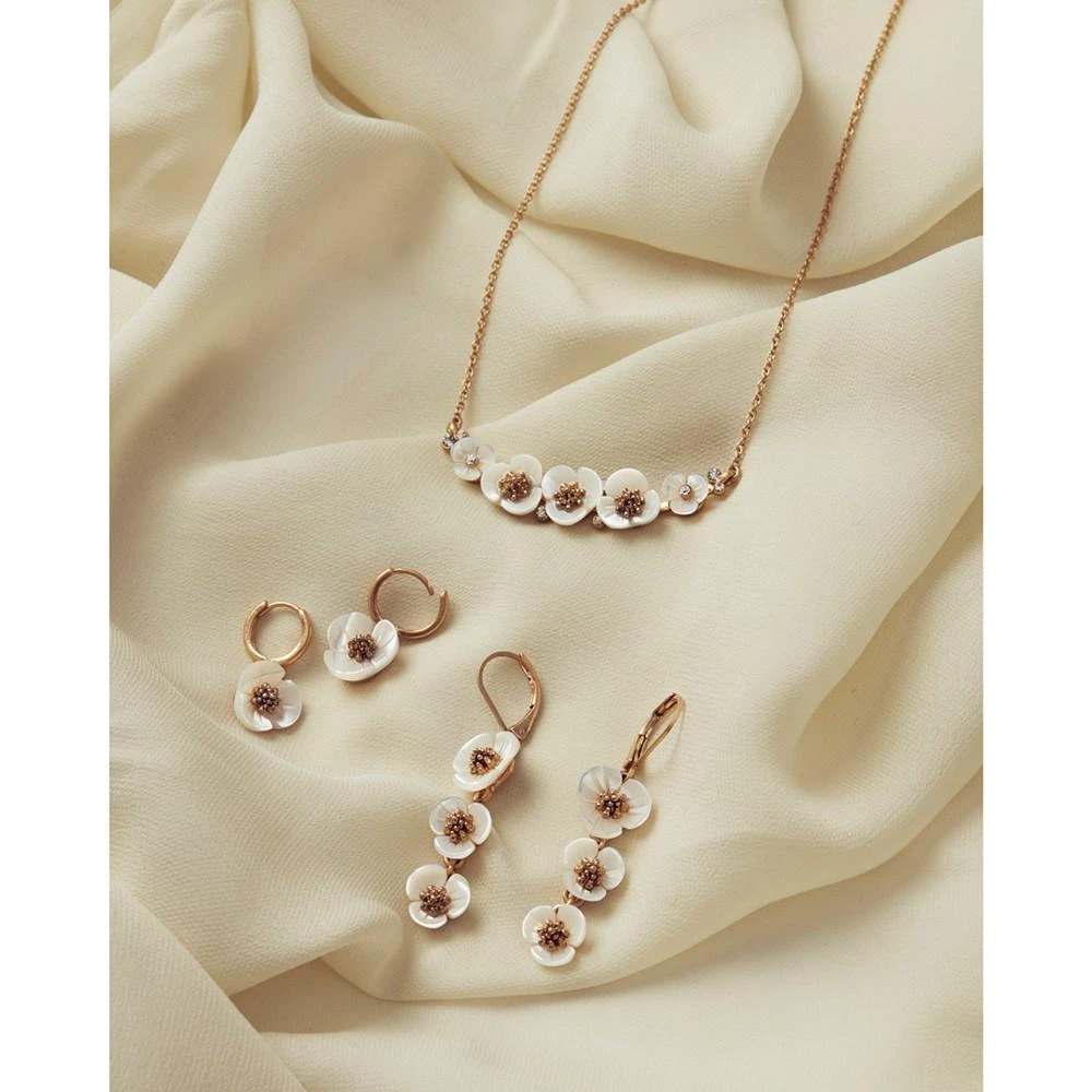 商品Lonna & Lilly|Gold-Tone Imitation Mother-of-Pearl Flower Drop Small Earrings,价格¥164,第3张图片详细描述
