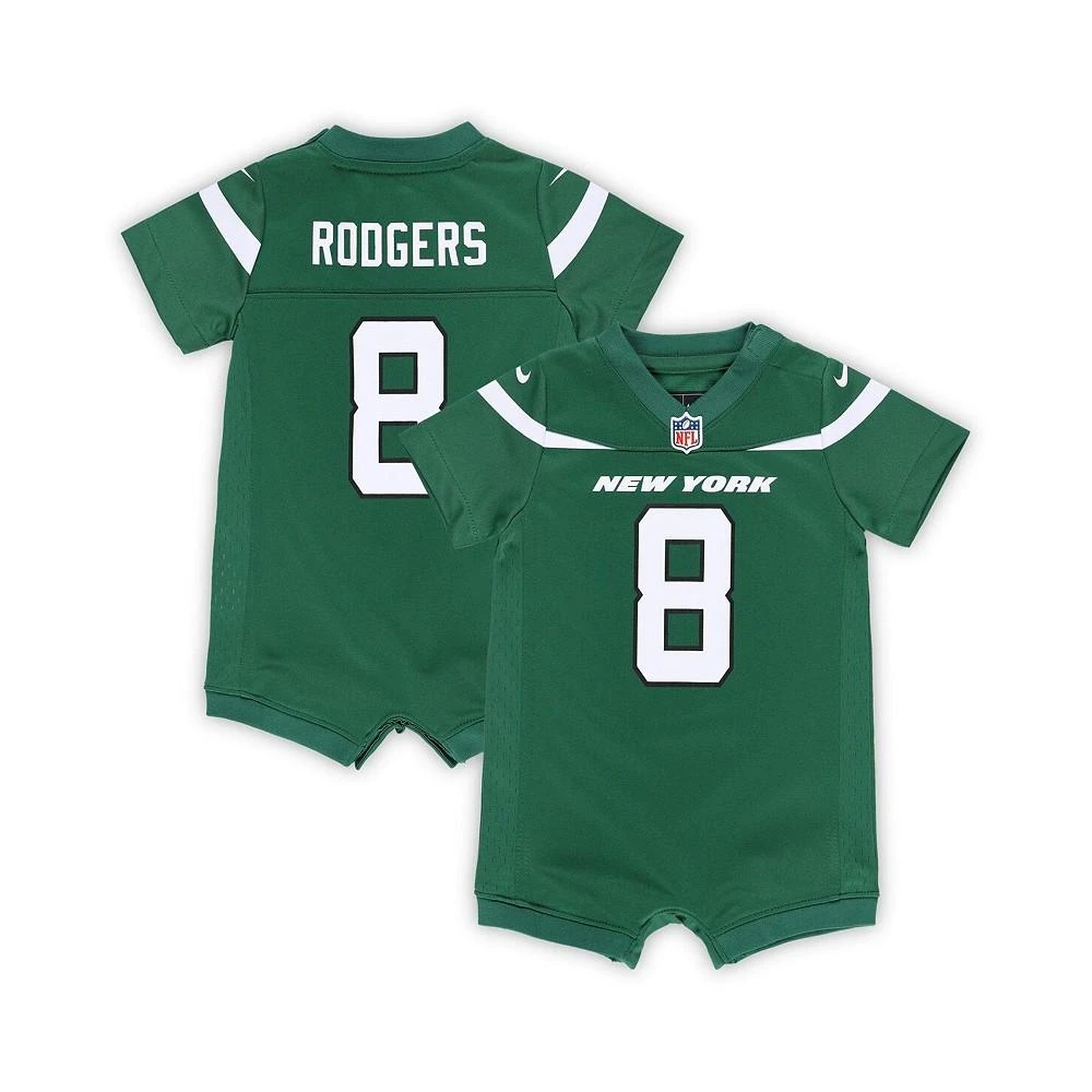 商品NIKE|Newborn and Infant Boys and Girls Aaron Rodgers Green New York Jets Game Romper Jersey,价格¥298,第1张图片
