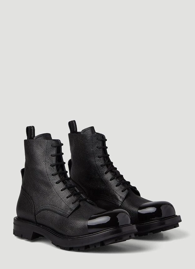 商品Alexander McQueen|Worker Lace-Up Boots in Black,价格¥5038,第2张图片详细描述