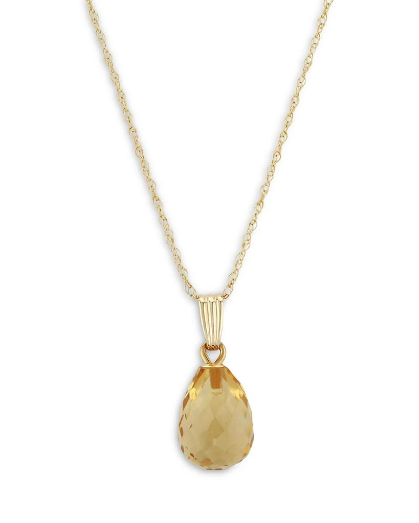 商品Bloomingdale's|Citrine Briolette Pendant Necklace in 14K Yellow Gold, 18",价格¥2222,第1张图片