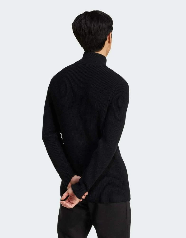 商品Adidas|adidas Originals Germany anniversary half-zip knit sweatshirt in black,价格¥1258,第3张图片详细描述