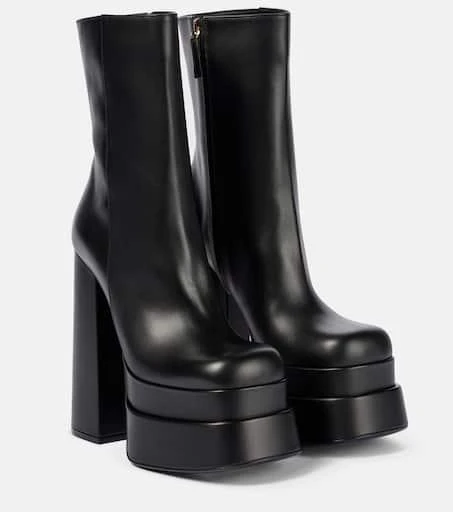 商品Versace|Intrico皮革厚底及踝靴,价格¥11277,第1张图片