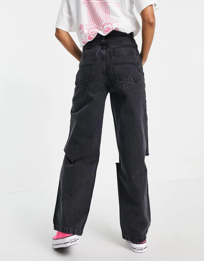 商品Topshop|Topshop Baggy jean with rips in wash black,价格¥189,第2张图片详细描述