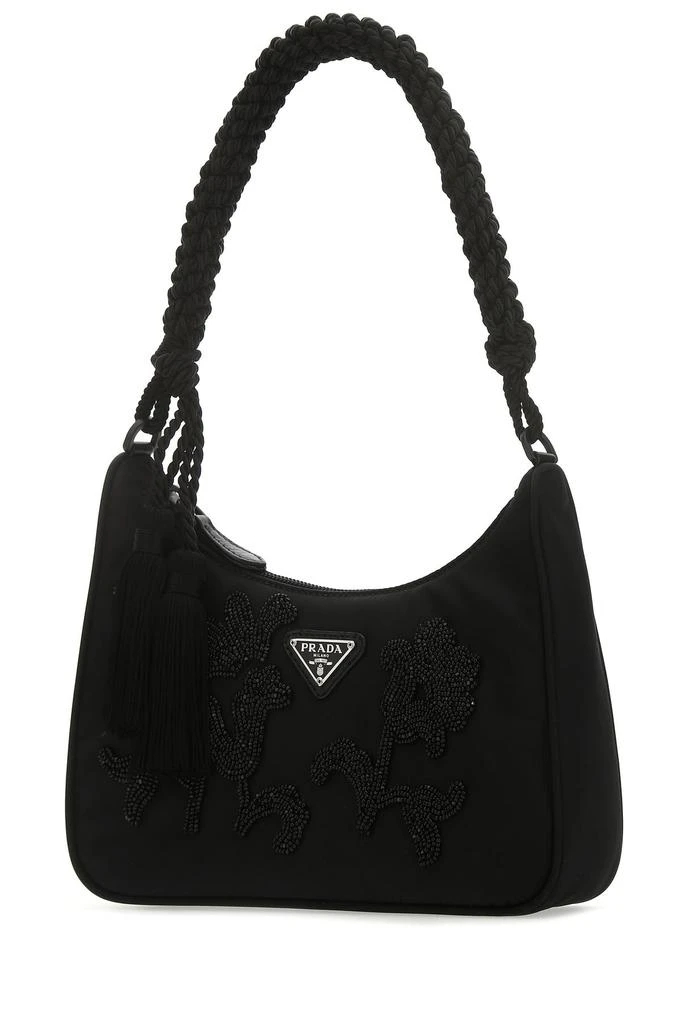 商品Prada|Black nylon shoulder bag,价格¥9265,第1张图片