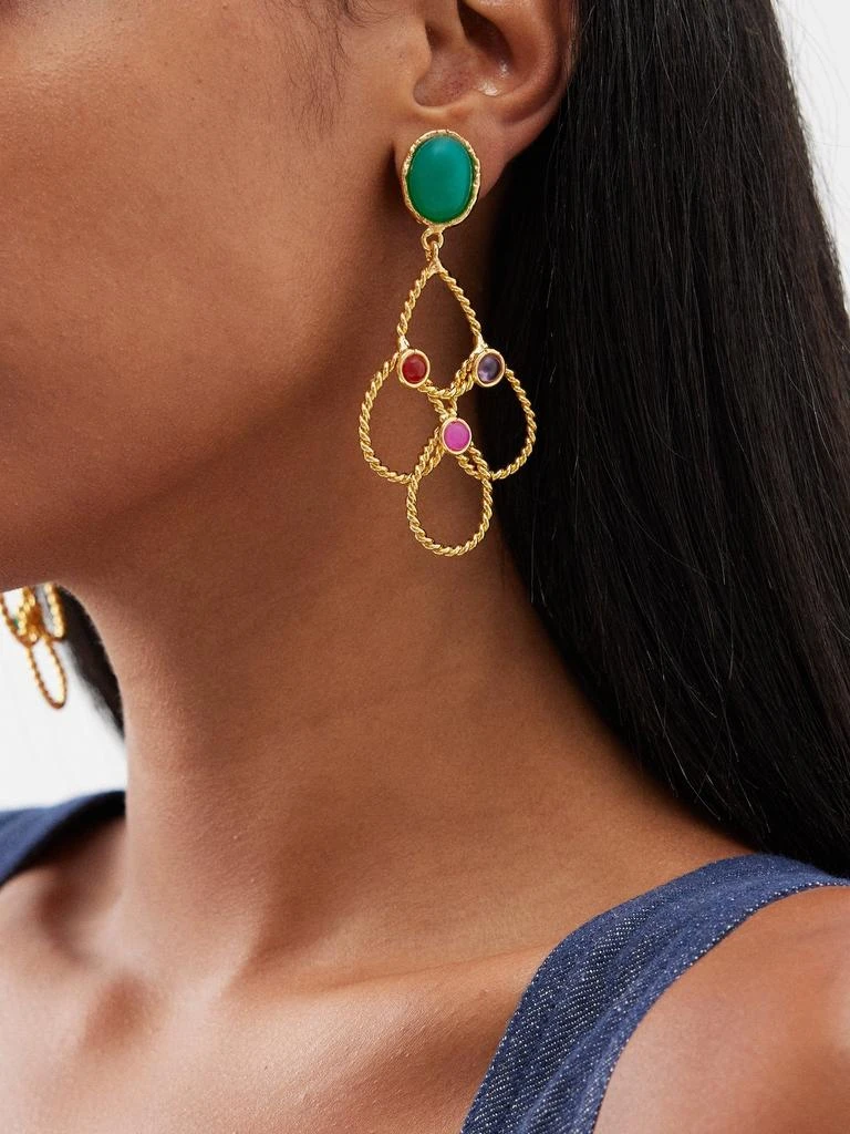 商品Sylvia Toledano|Arabesque pink jade clip earrngs,价格¥1700,第2张图片详细描述