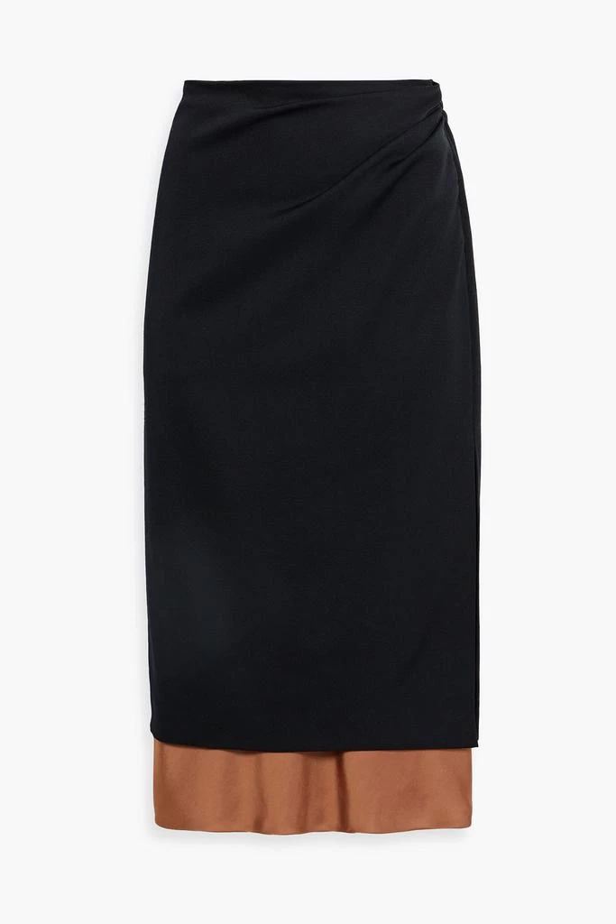 商品Dries Van Noten|Spany satin-paneled crepe midi skirt,价格¥2484,第1张图片