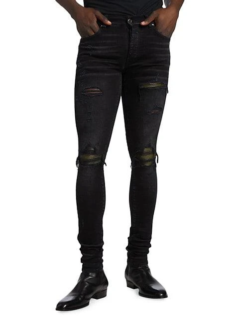 商品AMIRI|Mx1 Leather Camo Skinny Jeans,价格¥4935,第3张图片详细描述