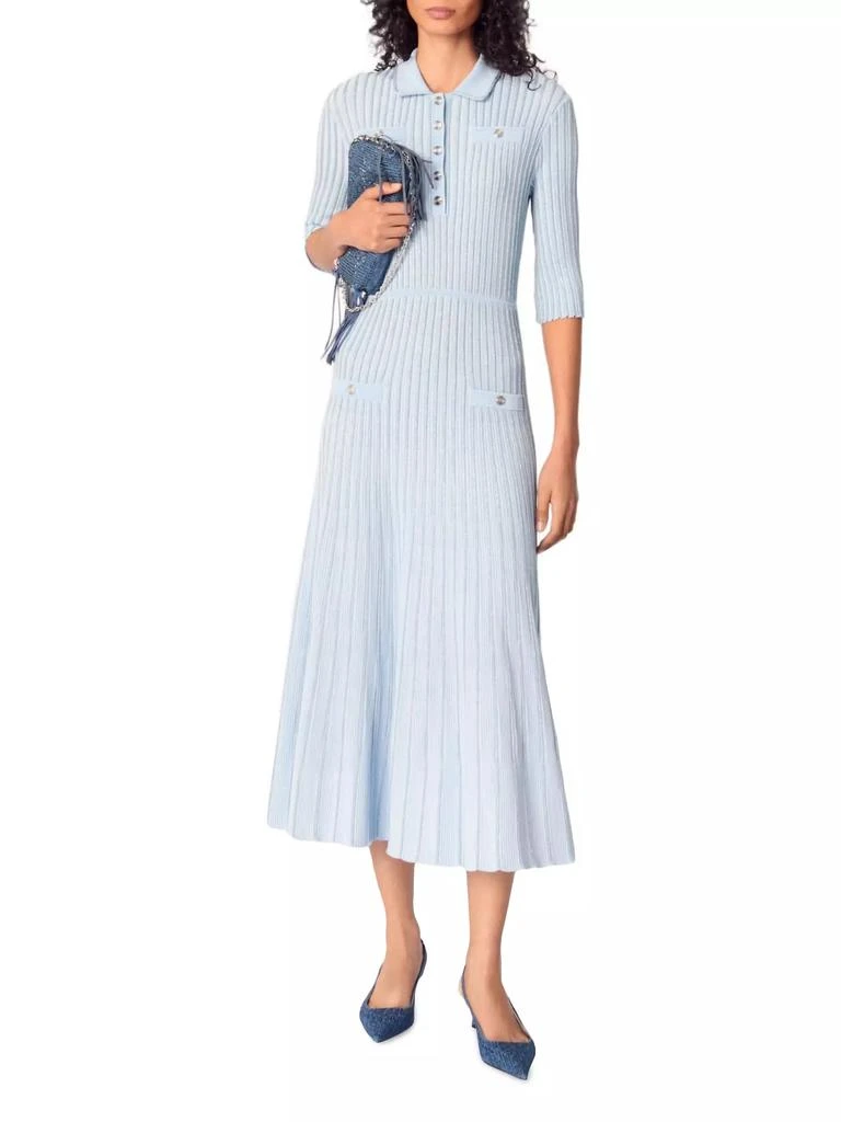 商品Maje|Rib Knit Midi Dress,价格¥3507,第2张图片详细描述