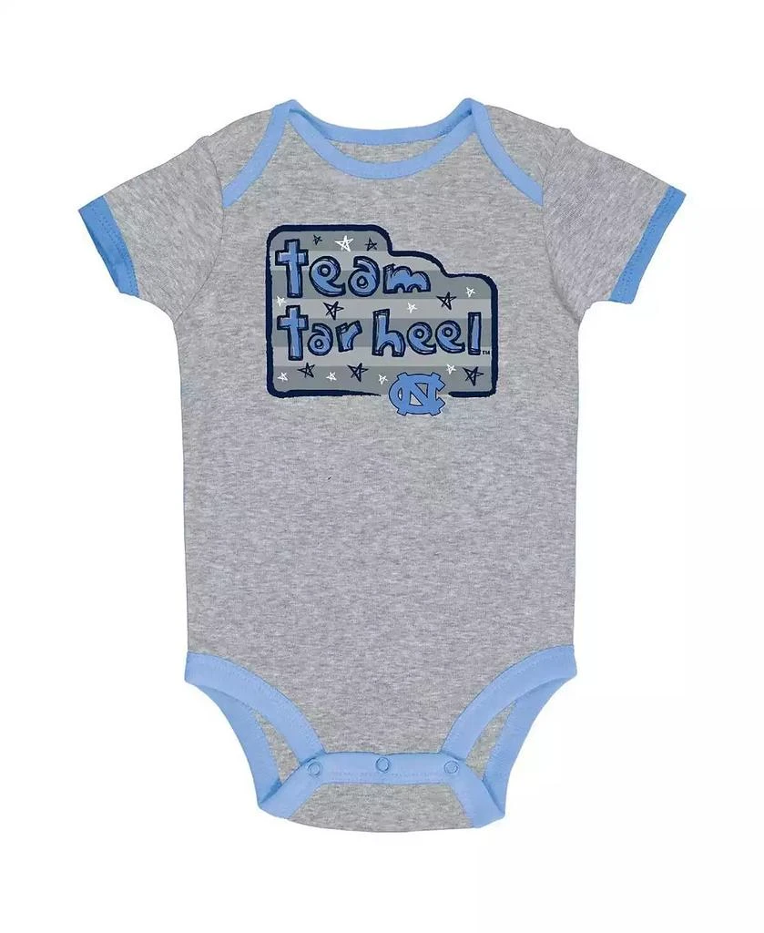 商品CHAMPION|Baby Boys and Girls Carolina Blue, Gray, White North Carolina Tar Heels 3-Pack Bodysuit Set,价格¥281,第3张图片详细描述