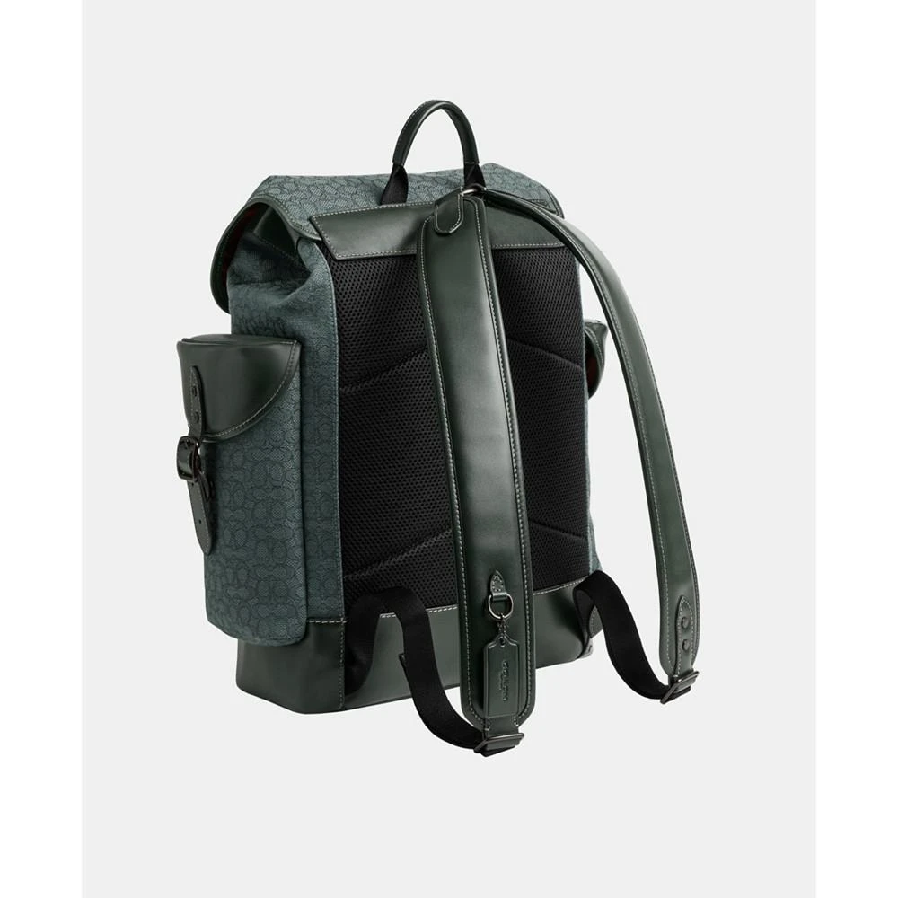 商品Coach|Leather Hitch Backpack in Micro Signature Jacquard,价格¥4762,第5张图片详细描述