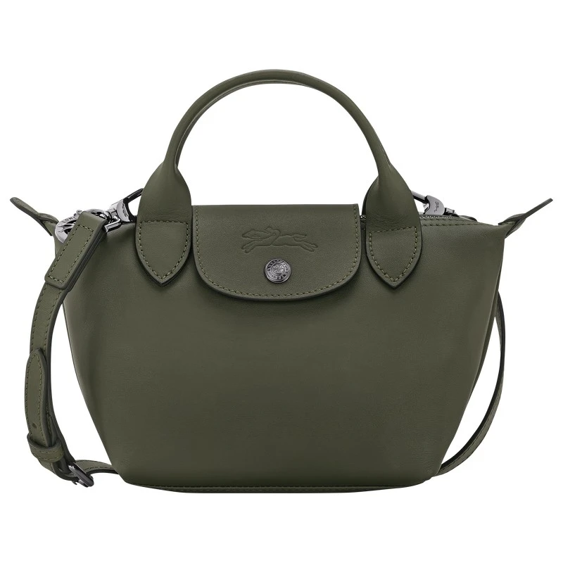 商品Longchamp|珑骧 女士LE PLIAGE CUIR系列迷你短柄皮质手提包饺子包L1500 987（香港仓发货）,价格¥3257,第1张图片