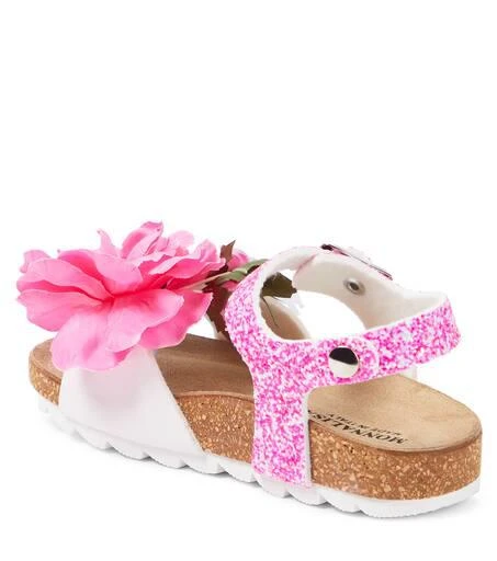商品MONNALISA|Floral-appliqué glitter sandals,价格¥1085,第3张图片详细描述
